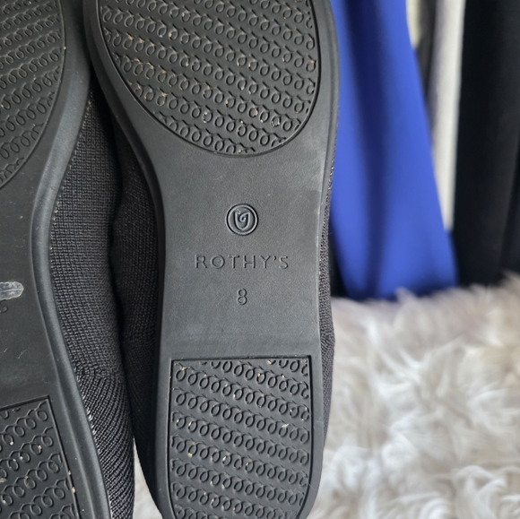 Rothy's Women's Black Flats with Blue Accent - Picture 2 of 4